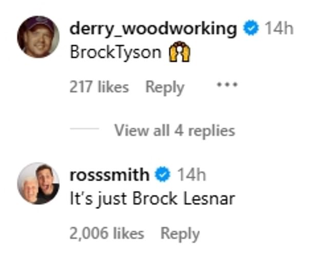 Fans were quick to suggest that the man in the image resembled Brock Lesnar