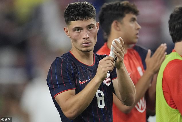 Sebastian Berhalter - the son of ex-manager Gregg - made his debut against Switzerland