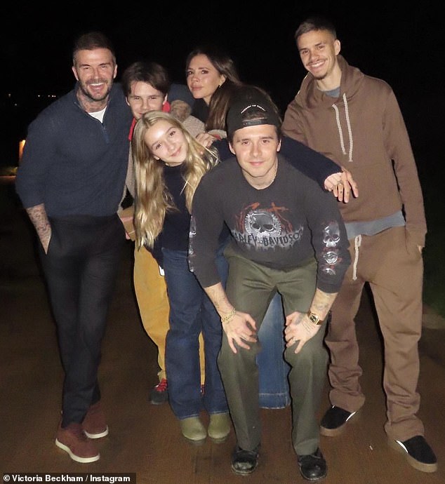 Brooklyn has reportedly 'told his famous family that he wants no contact' with them in the latest devastating turn of their ongoing feud (pictured with his parents and siblings Romeo, Cruz, and Harper)