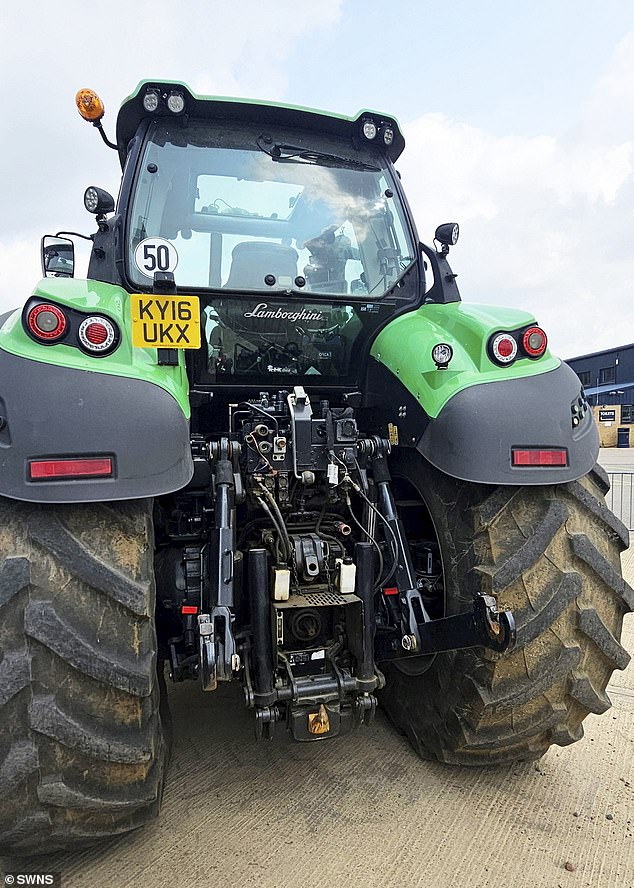Clarkson's colossal £85,000 green Lamborghini tractor, which boasts a 7.8-litre engine and 340 horsepower