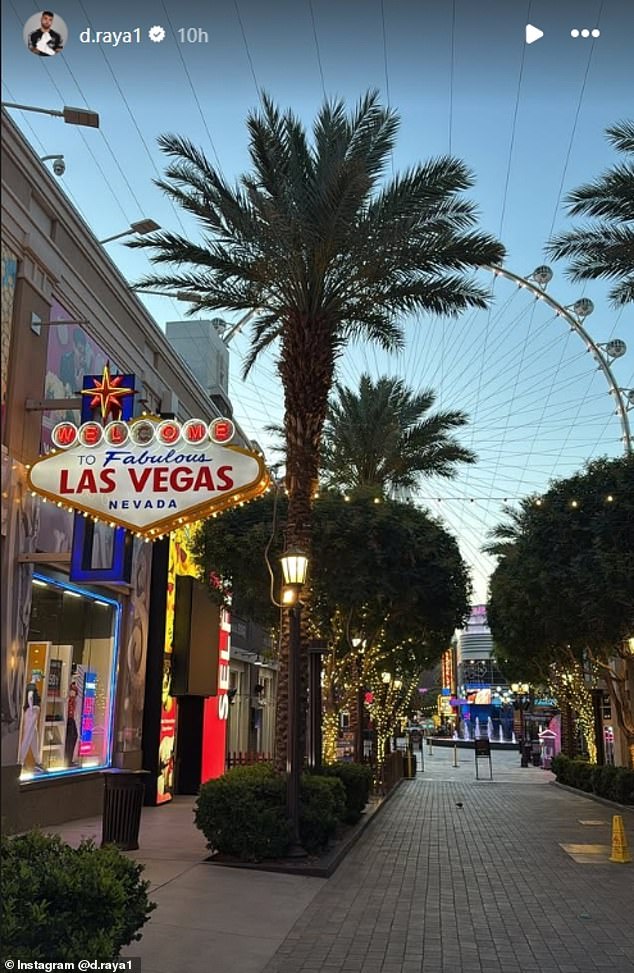 Raya also shared a snap of the famous Sin City strip during his Vegas visit