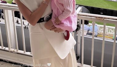 Emma Lyon showed off her expensive tastes in an Instagram post (pictured) with her daughter as she watched husband Nathan play at London's famous Lord's ground on Wednesday