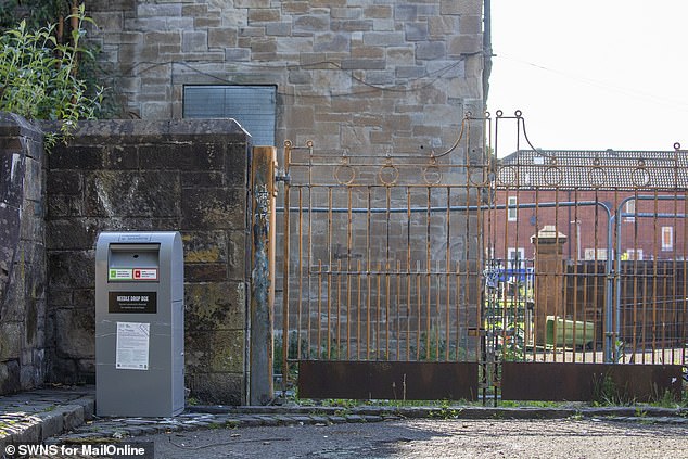 Needle disposal bins like this one are now a common sight in more deprived areas of the city
