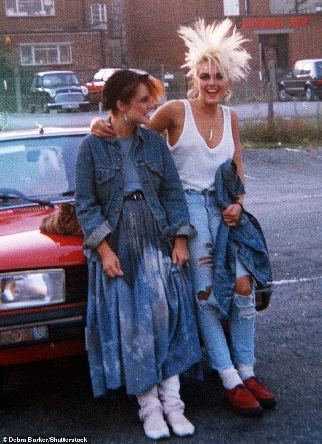 The photos, which were taken in the 1980s when the star would have been in her teens, show her attempts to look undesirable. Liz pictured right