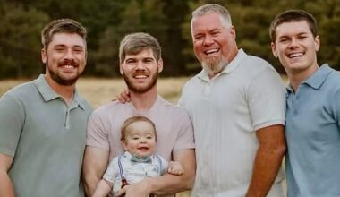 George 'Jeremy' Bingham (middle right), 48, and his three sons, George 'Bailey' (left) 26, Gavin (middle left), 24, and Ayden (right), 20, crashed in a small Cessna plane into the ocean off the coast of San Diego on Sunday