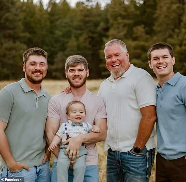 George 'Jeremy' Bingham (middle right), 48, and his three sons, George 'Bailey' (left) 26, Gavin (middle left), 24, and Ayden (right), 20, crashed in a small Cessna plane into the ocean off the coast of San Diego on Sunday