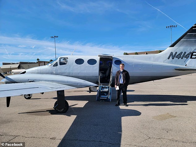 The pilot of the plane, Landon (pictured), was said to be 'the kind of friend who always made time, no matter how busy life got'