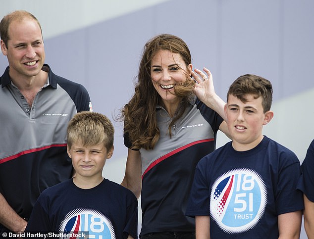 Mr Kay (bottom left) gained national attention after he asked William what his son George had received for his third birthday, which had been two days earlier