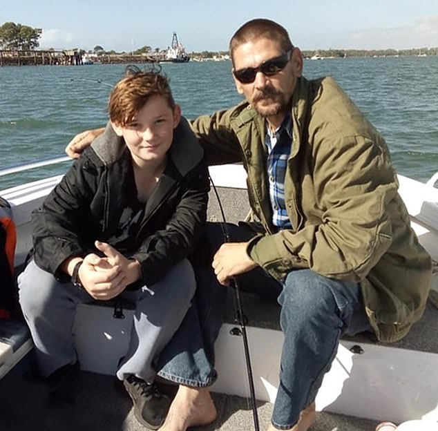 Levi's father Rick told Daily Mail Australia that Levi (pictured together) is still too traumatised to talk about his loss