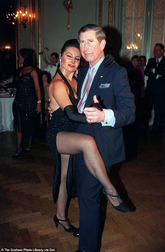 The painting was inspired by the prince's tango with professional Argentine dancer Adriana Vasile at the president's dinner in Buenos Aires in 1999