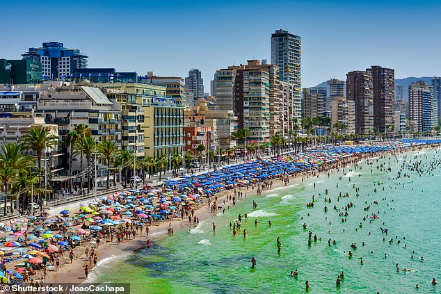 British holidaymakers are ditching bargain breaks in European hotspots for affordable high-quality vacations in an entirely new continent, travel companies report (Pictured: Benidorm, Alicante, Spain)