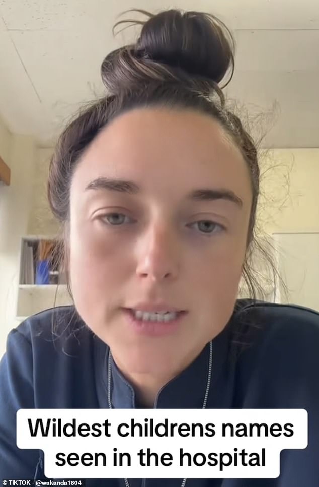 An Australian healthcare worker and TikTok creator (pictured)  has revealed some of the most unusual names she has come across in recent years