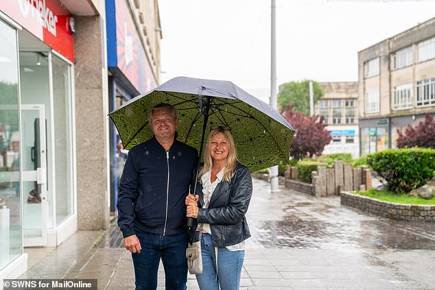 Couple Leon (left) and Jackie (right), in their 50s, say they are happy with their lives in Plymouth, but were surprised to learn Devon was rated so high on the happiness scale