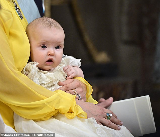 Princess Ines (pictured today), now aged five months old, was born in February