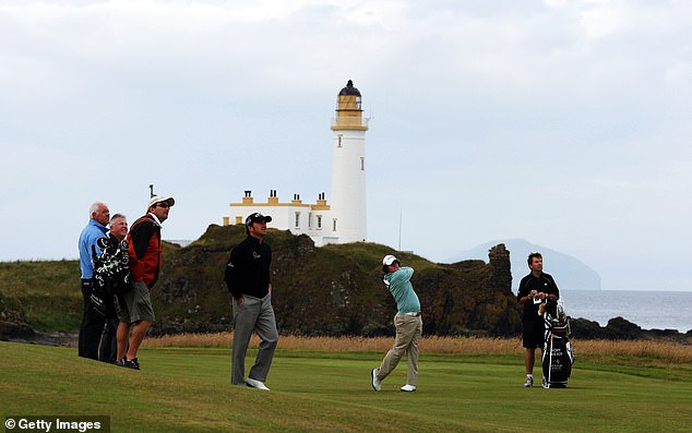 Rory McIlroy tees off in practice for the 2009 Open, the last time Turnberry hosted the Championship
