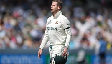 Australian cricket star Steve Smith was left in agony after sustaining a gruesome finger