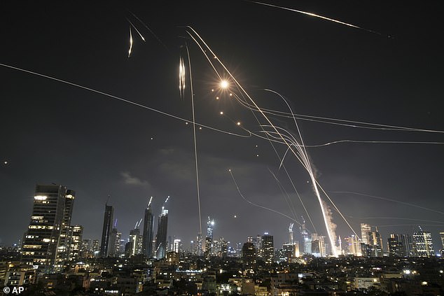 Israel's Iron Dome intercepting hundreds of missiles on June 13 above Tel Aviv as Iran's Supreme Leader blames Israel for starting a war