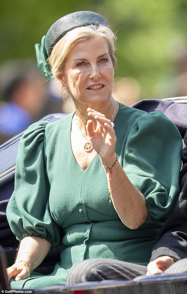 Sophie, The Duchess of Edinburgh looks radiant as she makes her way through the sun-kissed parade