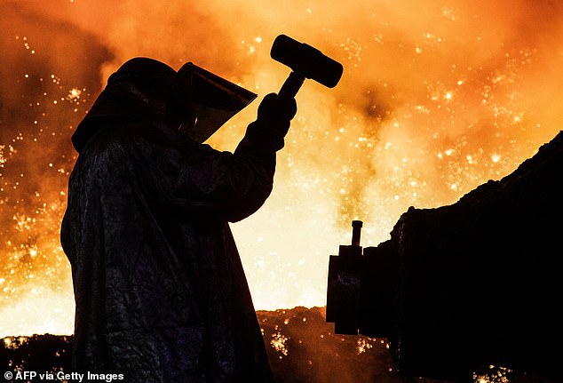 Hammered: There are now only two blast furnaces left in Britain