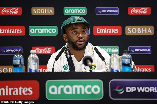 Temba Bavuma (pictured) revealed that an Aussie player used the infamous 'chokers' tag during the World Test Championship final