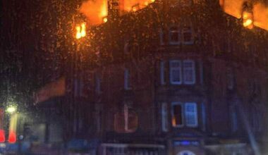 A man has tragically died and an eight-year-old girl has been injured after a horror blaze broke out at a four-storey building in Scotland