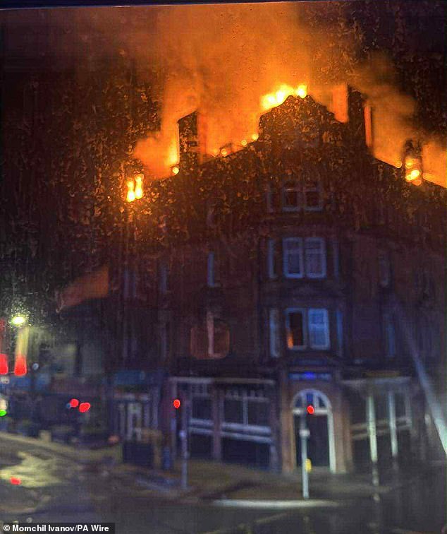 A man has tragically died and an eight-year-old girl has been injured after a horror blaze broke out at a four-storey building in Scotland