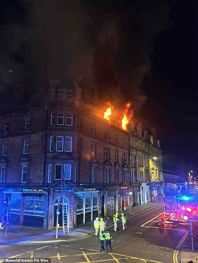 Around 40 residents were evacuated from nearby properties after police, fire and ambulance crews rushed to the blaze