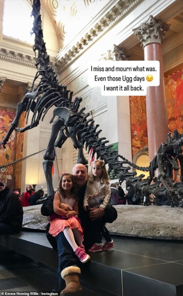 'Happy Father¿s Day to all the dads living with disability or disease, showing up in the ways they can and to the children who show up for them,' she captioned a sweet snap of Willis
