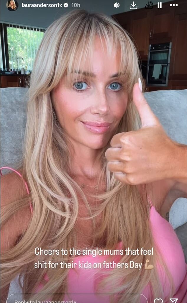 Laura Anderson, 36, has taken yet another savage swipe at ex Gary Lucy, 43, as she spent Father's Day alone with their daughter Bonnie on Sunday