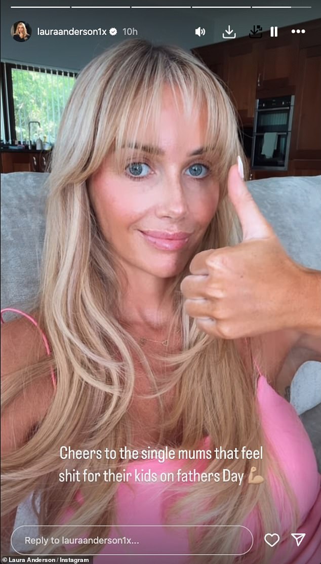 Laura Anderson, 36, has taken yet another savage swipe at ex Gary Lucy, 43, as she spent Father's Day alone with their daughter Bonnie on Sunday