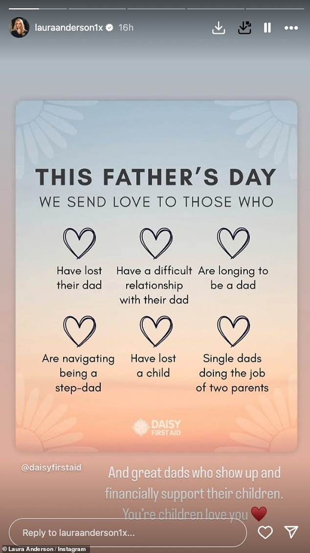 She also shared a post about sending love on Father's Day only to add in what appeared to be another swipe