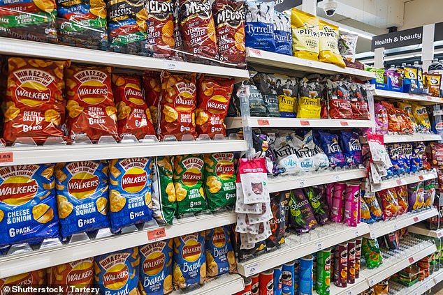 Out of the 311,000 tonnes of plastics found on supermarket shelves just 6 per cent is recycled, according to one estimate from Recycle Now (stock image)