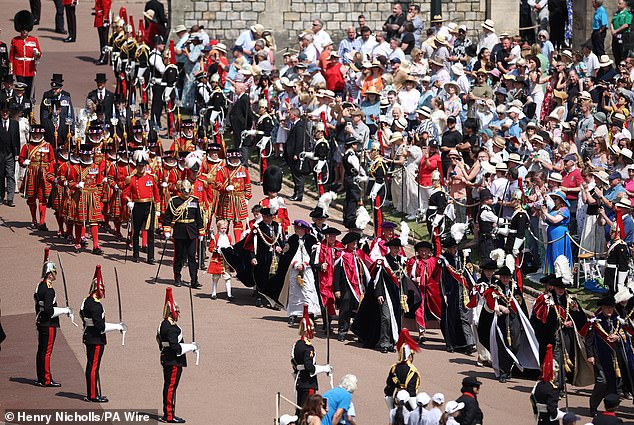 The Princess Royal, the Duke of Edinburgh, the Prince of Wales, King Charles III and Queen Camilla arrive to attend the annual Order of the Garter Service at St George's Chapel, Windsor Castle