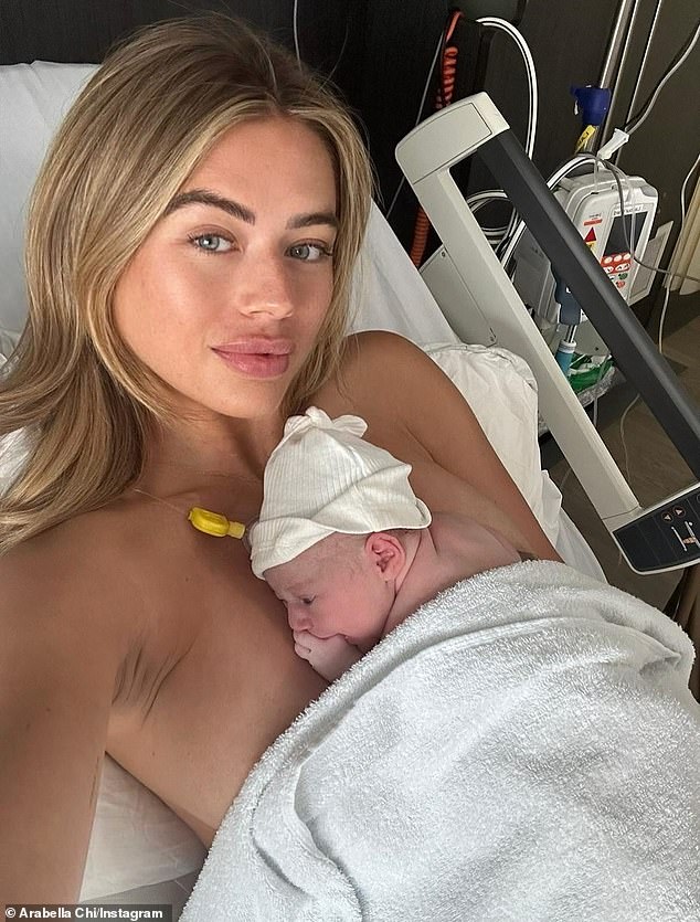 Posting a video montage from her shoot on Instagram, Arabella couldn't stop smiling as she said: 'Being a mum, honestly, is probably the most rewarding thing I have ever achieved'