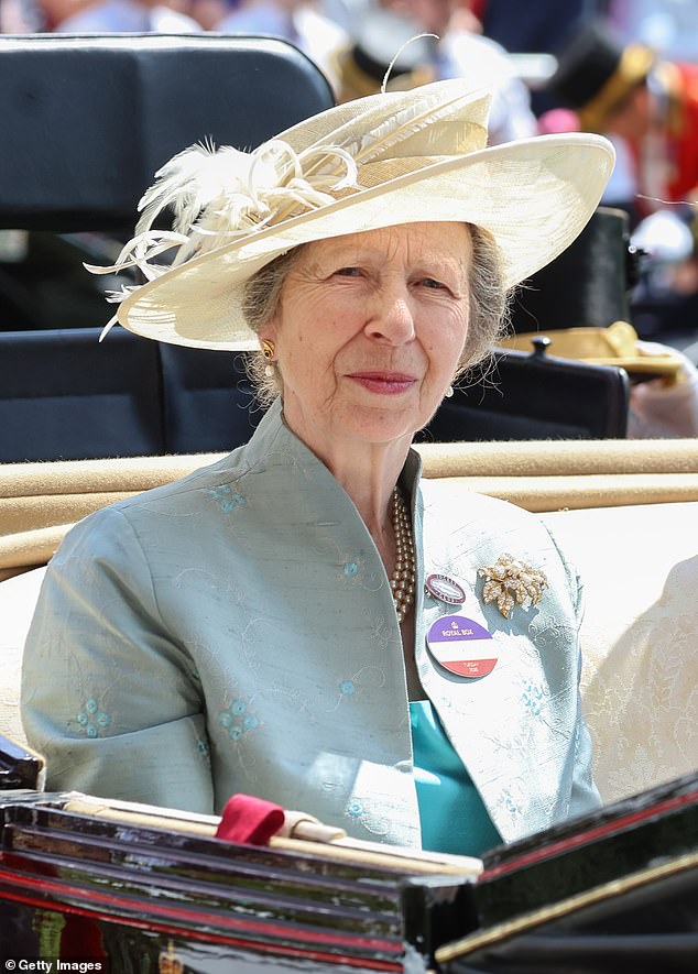 Princess Anne was seated in the second carriage of the royal procession