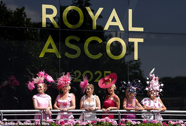 Racegoers on day two of Royal Ascot at Ascot Racecourse in Berkshire today