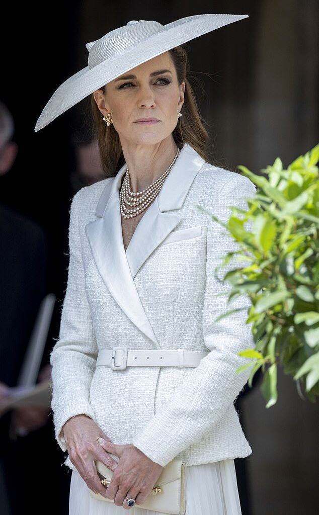 The Princess of Wales at the Order of the Garter service at St George's Chapel on Monday