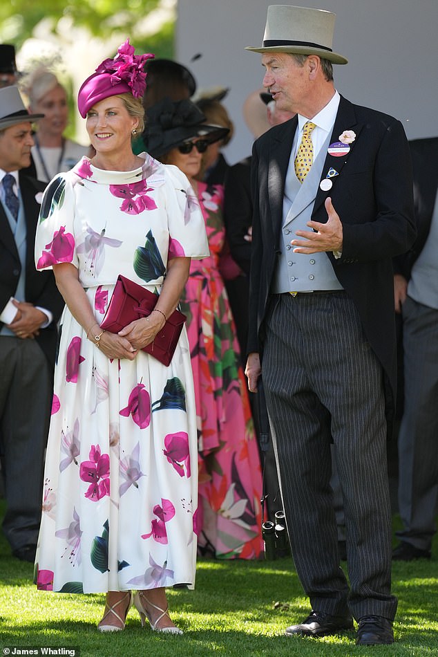 Sophie and Princess Anne's husband Vice Admiral Sir Tim Laurence at Royal Ascot today