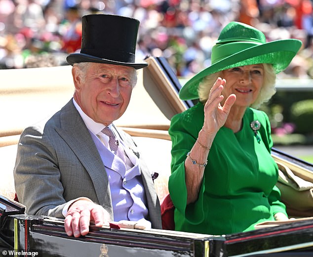 Queen Camilla and King Charles III attend day two of Royal Ascot in Berkshire today