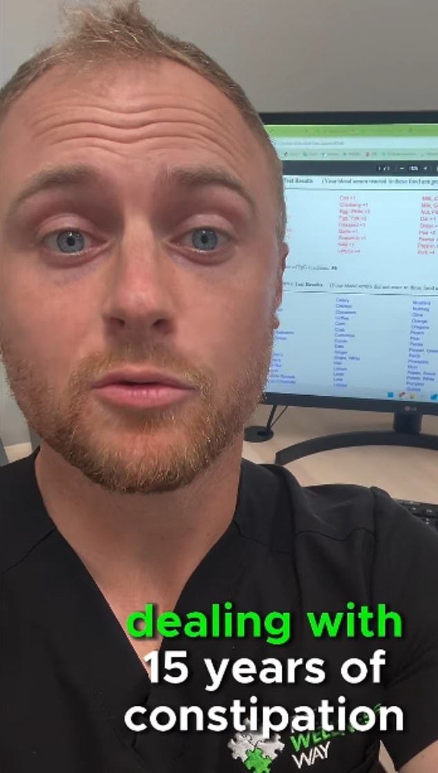 Dr Wagenman shared his patient's lab results on Instagram after she suffered 15 years of constipation