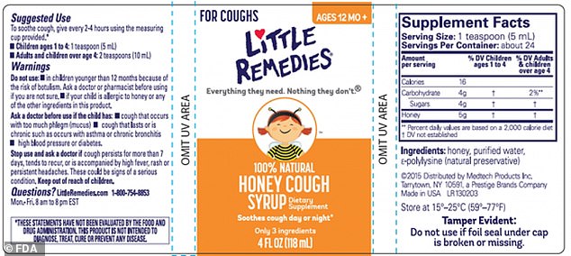 Pictured above is the carton for the recalled cough syrup