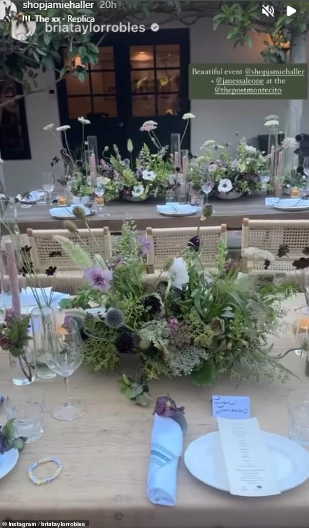 Complementing the porch set-up, candles adorned the setting while guests - which included fashion company owners from the area, such as Clare Vivier, Janessa Leoné, Emily Current and Meritt Elliott - enjoyed conversing