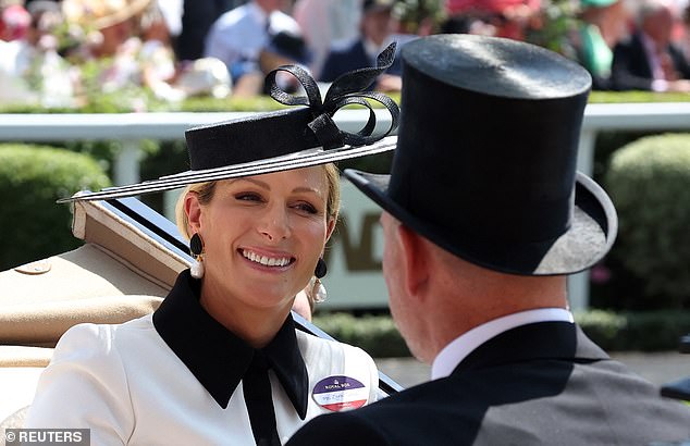 Zara and Mike were seen exchanging a loving glance as they arrived in the royal procession for the first time this year