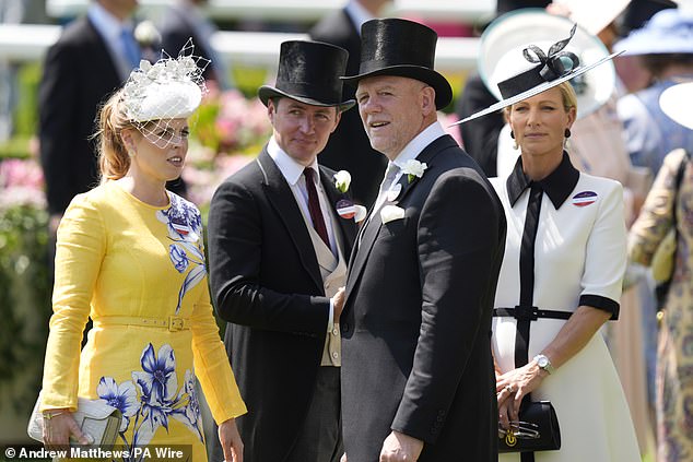 Princess Beatrice, her husband Edoardo Mapelli Mozzi, Zara and Mike Tindall