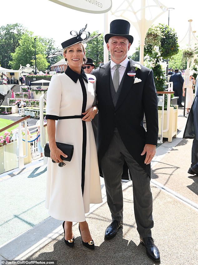 Zara and Mike also looked ever the loved-up couple as they arrived at Ascot today arm-in-arm