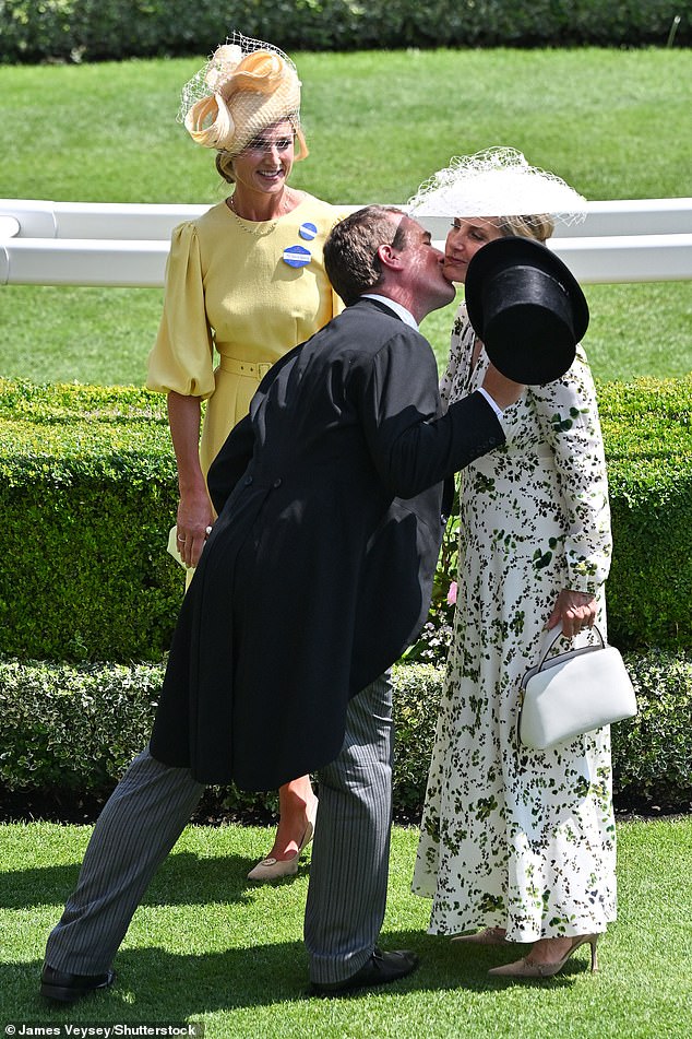 Peter removed his hat as he greeted his aunt Sophie, Duchess of Edinburgh