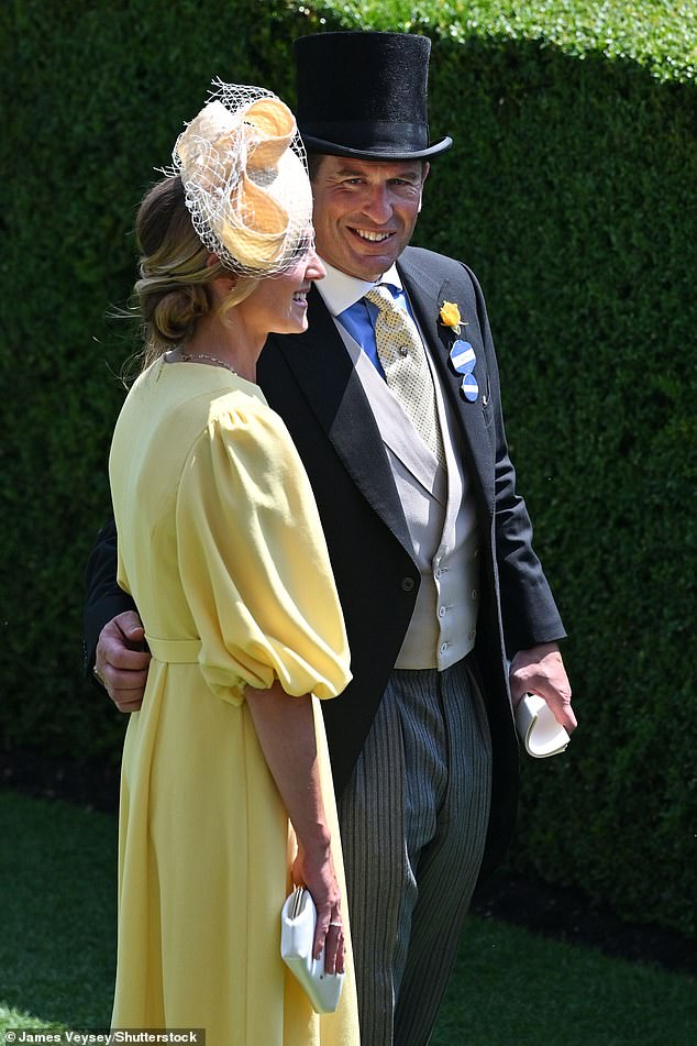 King Charles's nephew Peter even matched his tie to the butter yellow shade of Harriet's dress