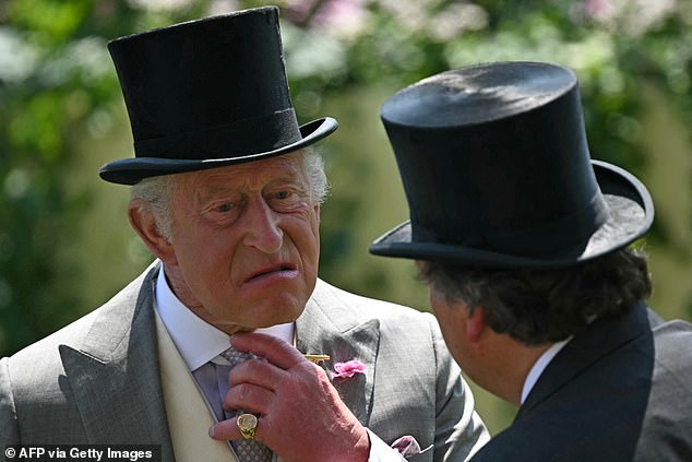 King Charles led the royals at Ascot today in soaring 32C temperatures - as some racegoers were taken ill