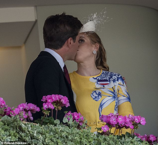 It seemed like love was also in the air for Princess Beatrice and her husband Edo, as they shared a smooch in the royal box
