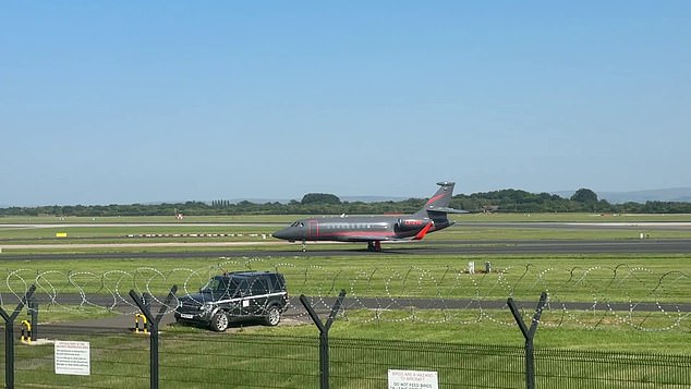 Wirtz has landed at Manchester Airport ahead of his British record £116million transfer